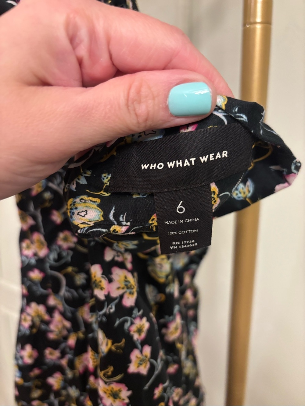 Who What Wear Cotton Skirt Floral Maxi Tiny Multicolor Blossoms MSRP $57 - Picture 4 of 4